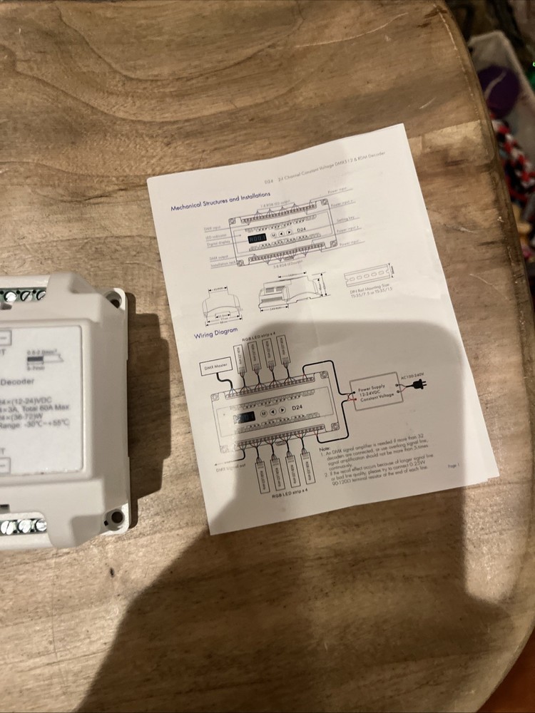 24 Channel RGB DIN Rail DMX dimmer Controller