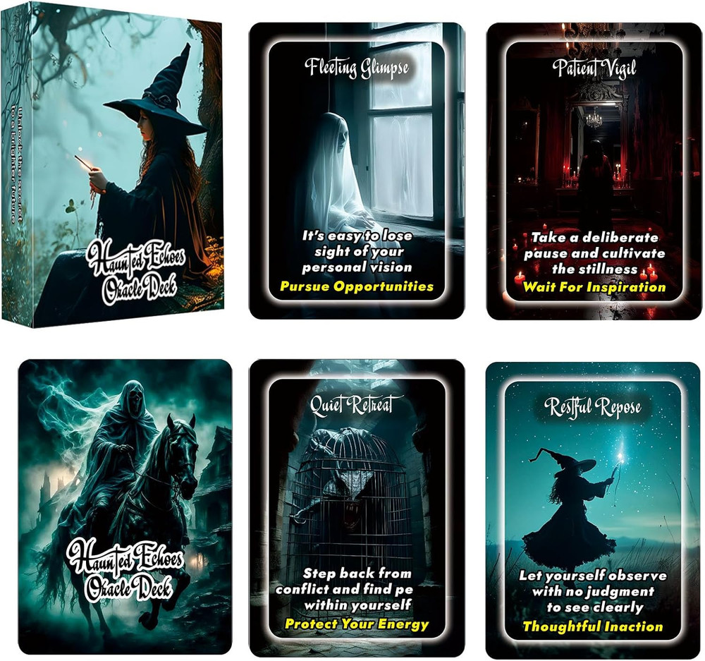 Haunted Echoes Oracle Tarot Cards, Oracle Cards for Beginners, Unlocking the Sec