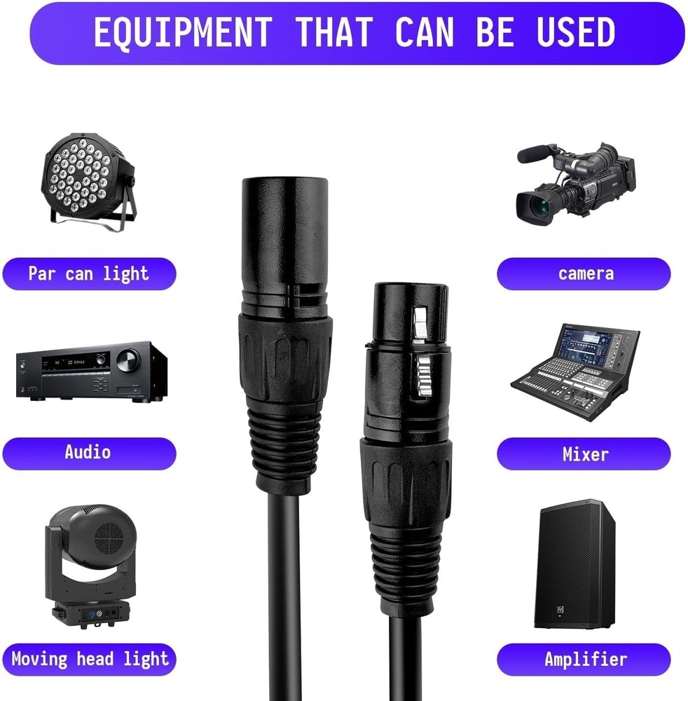 DMX Lighting Cable 3-Pin - 50 ft