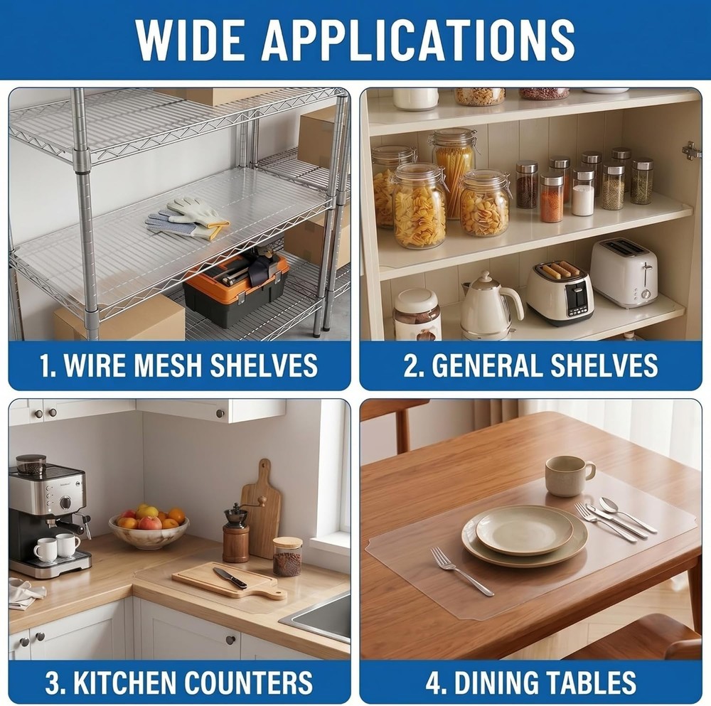 Wire Shelf Liners 10 Pack, 18"x48" Heavy Duty Waterproof