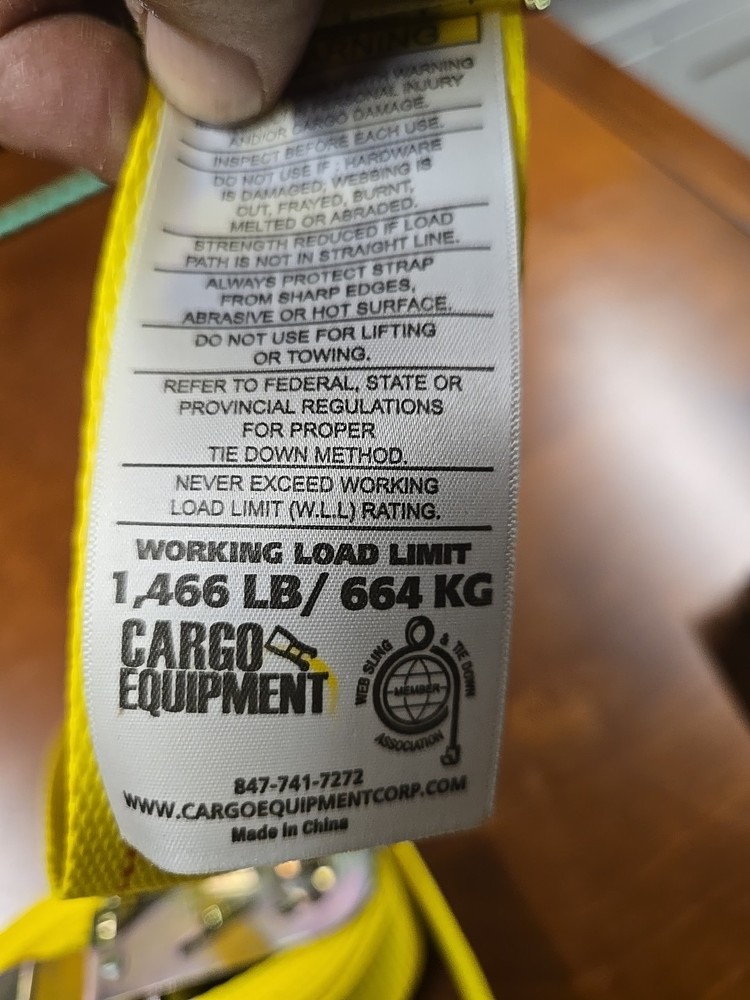 2 Inch Ratchet Strap With E Track Ends