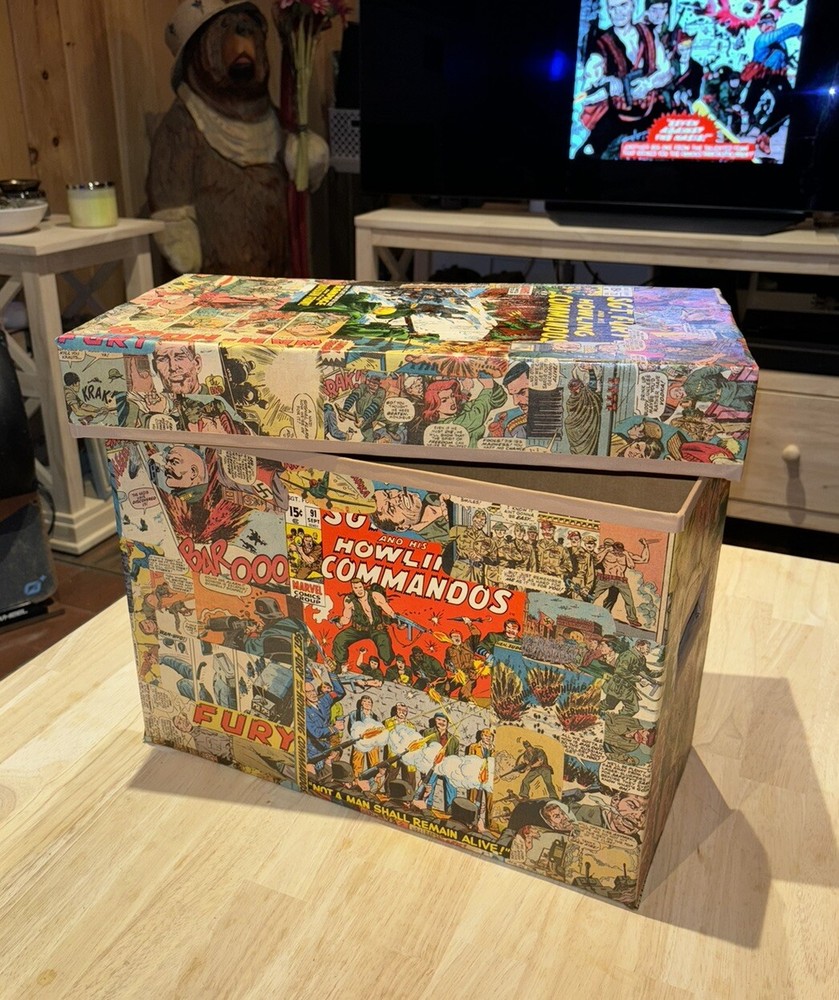 Sgt. Fury Howling Commandos BCW Short Box |Handmade, REAL COMIC CLIPPINGS