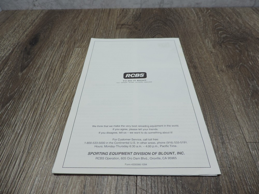 RCBS Powder Pro Digital Scale Safety and Operating Instructions