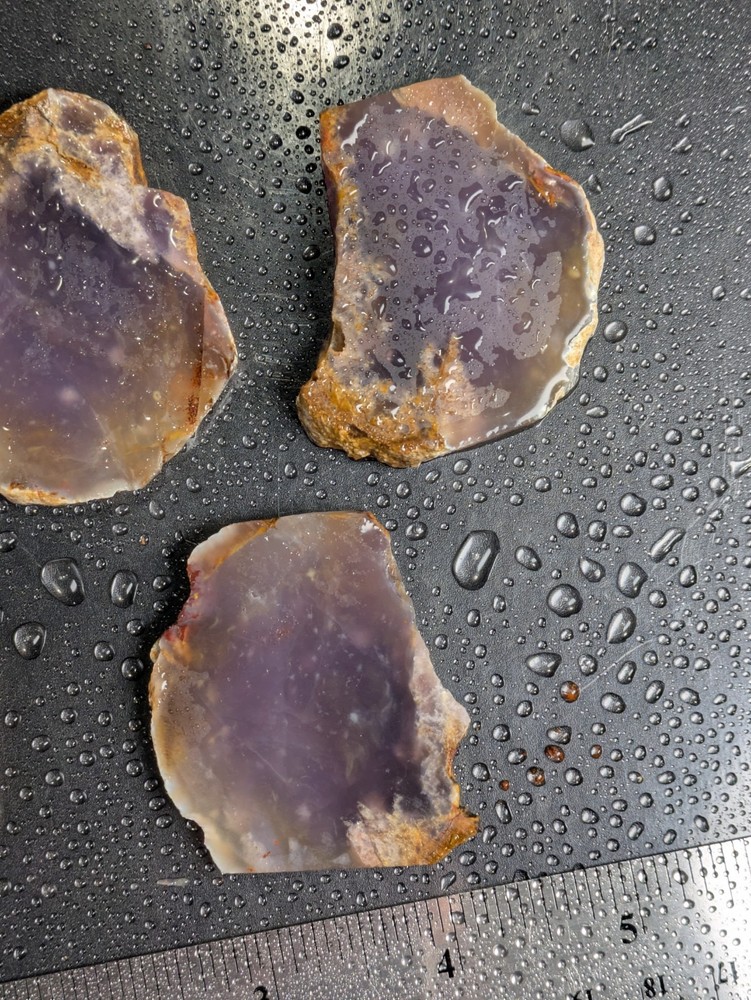 5 Purple Chalcedony Slabs, 143g