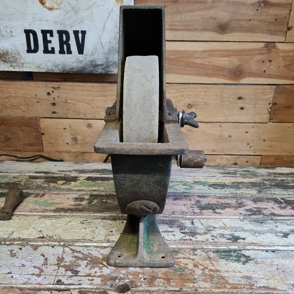 Antique cast iron Whetstone Grinding Wheel tools garage workshop reclaimed