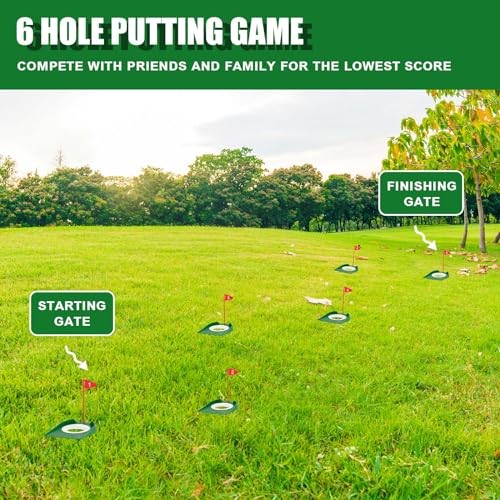 Mini Golf Putting Set Include 2 Golf Putter Adjustable Length 2 Way for Right