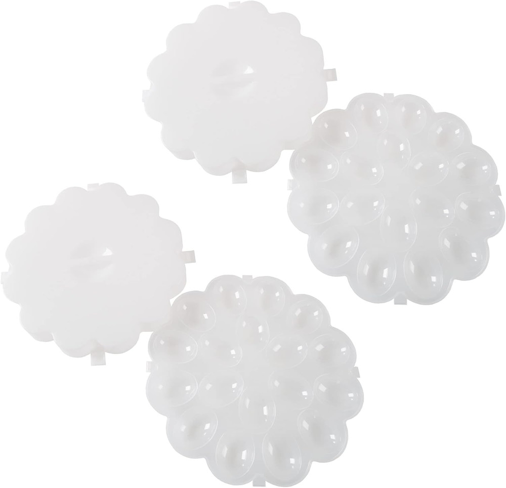 2 Pack Deviled Egg Tray w/ Lid 36 Count Stackable Carrier