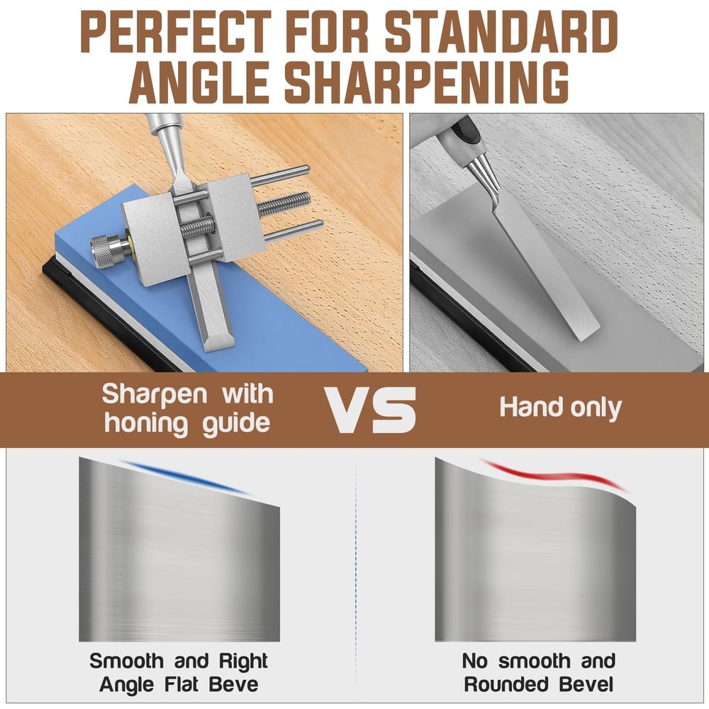 Chisel Sharpening Jig Kit, Heavy Duty Precise Honing Guide with Adjustable An...