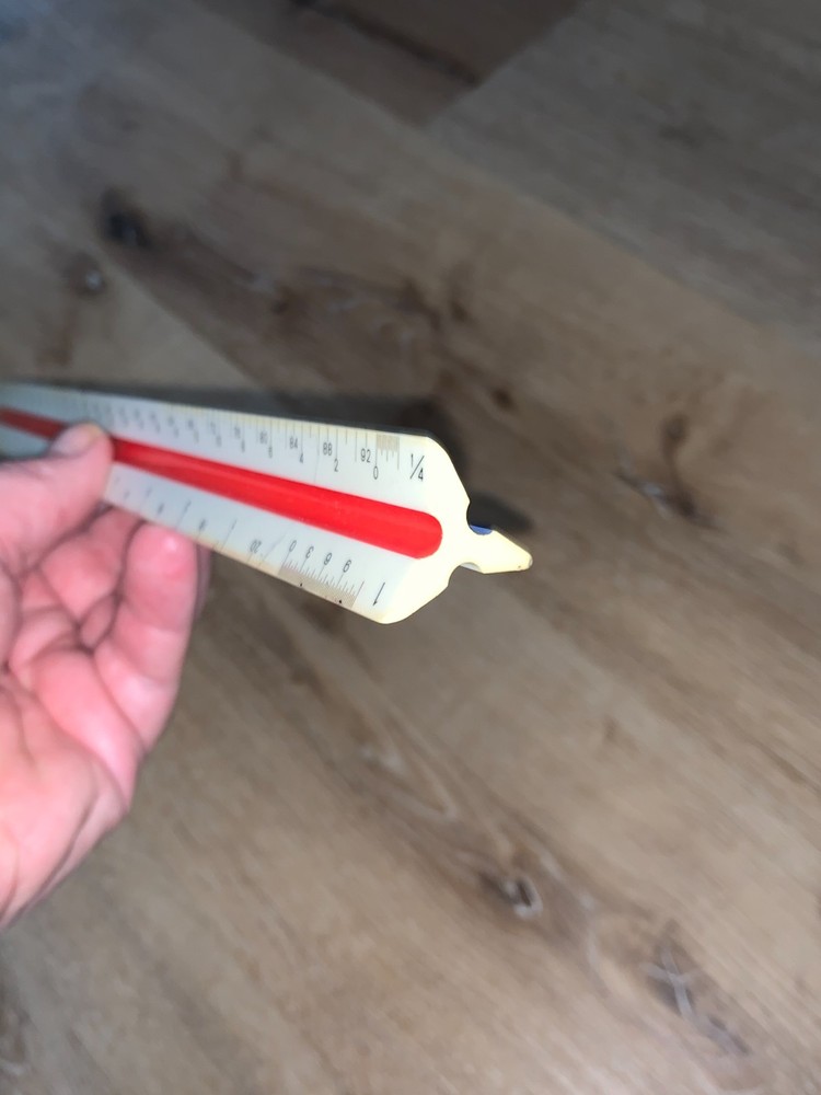 Vintage Staedtler-Mars 987 18-31 Triangular Architect Drafting Ruler 12"