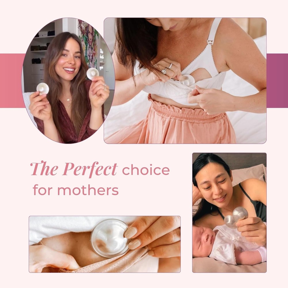 Anatomically Designed 925 Silver Nipple Shields for Gentle Breastfeeding Relief