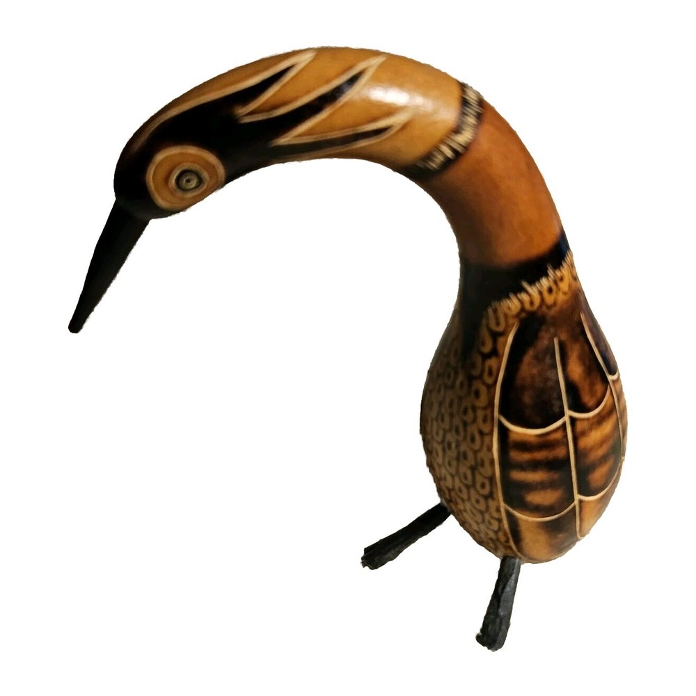 Hand Painted Andean Peruvian Bird Gourd 5 1/2"