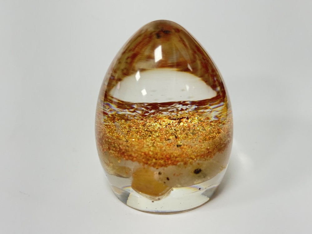 Orgone Energy Egg with Rutilated Quartz – Protective & Decorative Piece