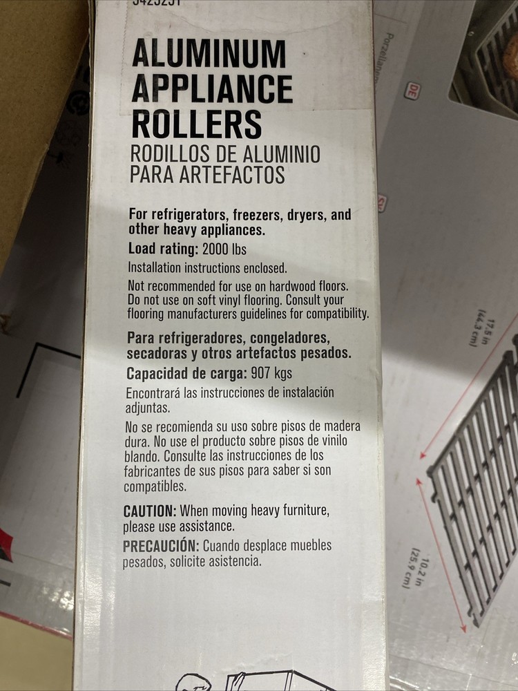 Ace Hardware Aluminum Appliance Rollers #5425251 NEW