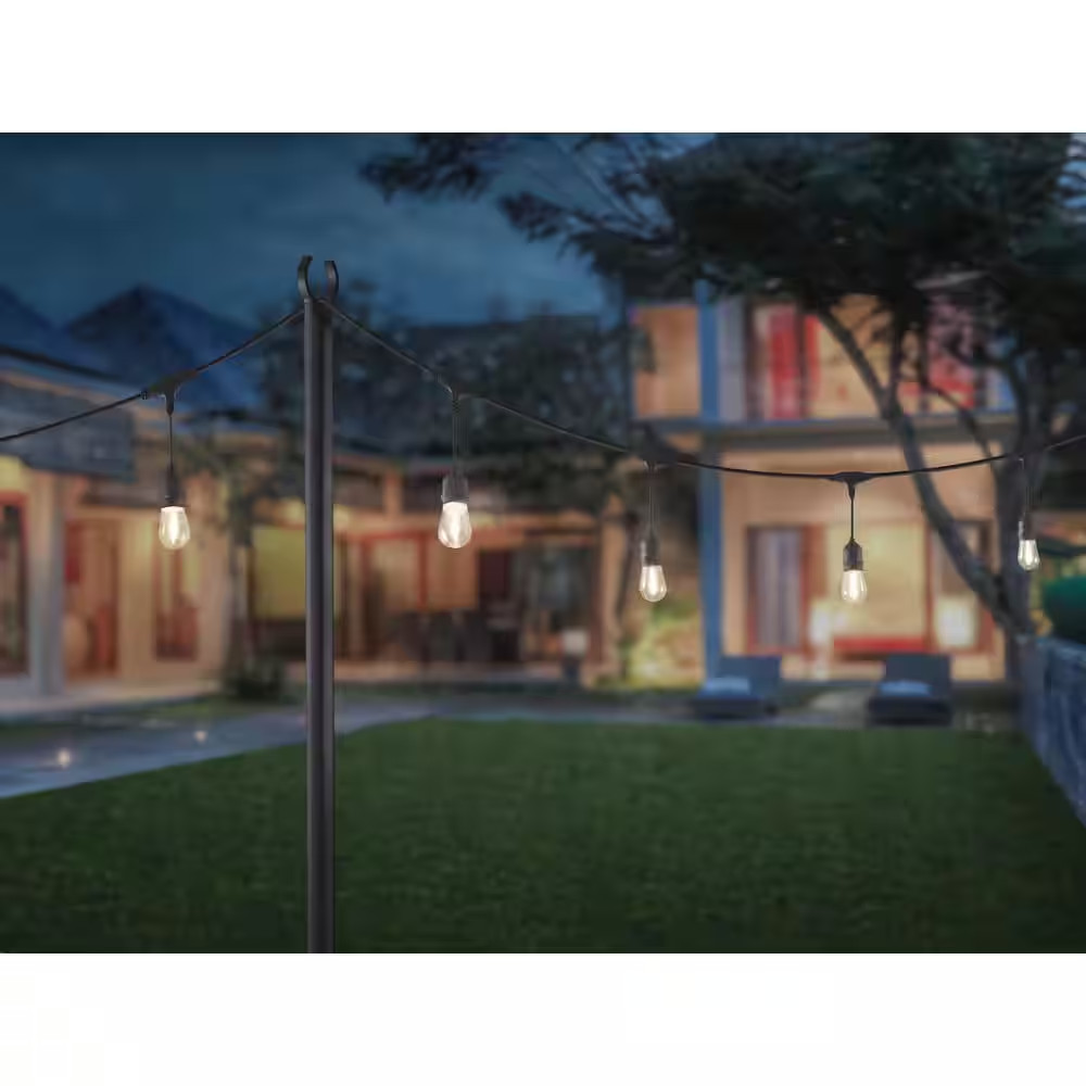 9.8 Ft. String Light Pole in Black (1-Pack)