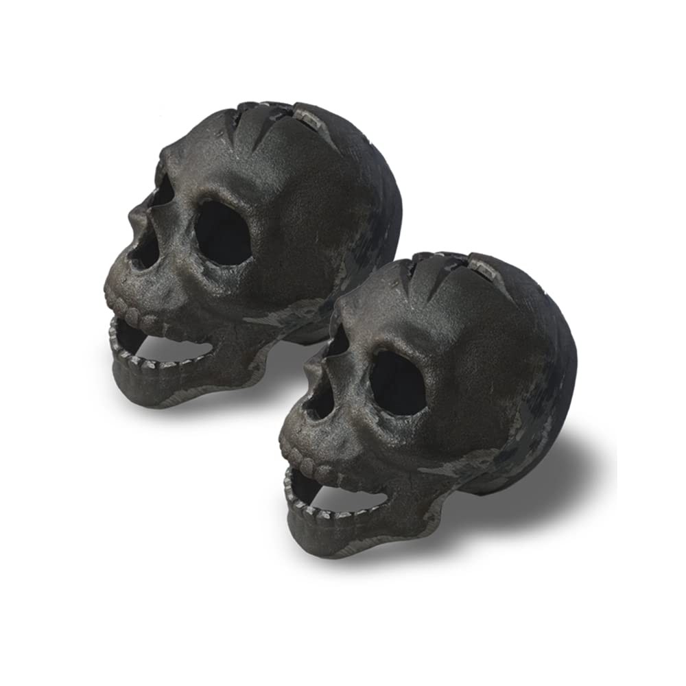 JTRF 2pcs Refractory Materials Fireproof Imitated Human Fire Pit Skulls Gray