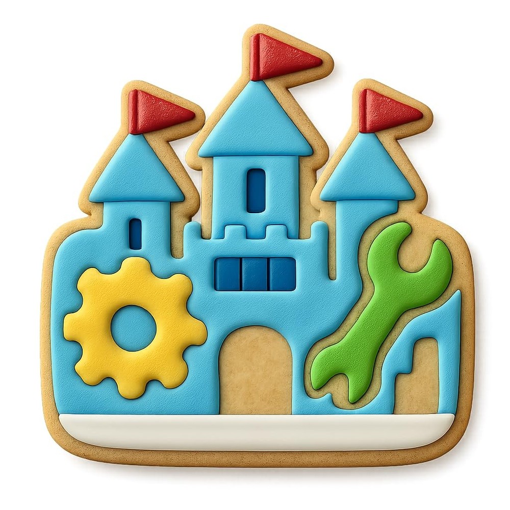 Modern Engineers Castle Cookie Cutter & Stamp - 4x3.3