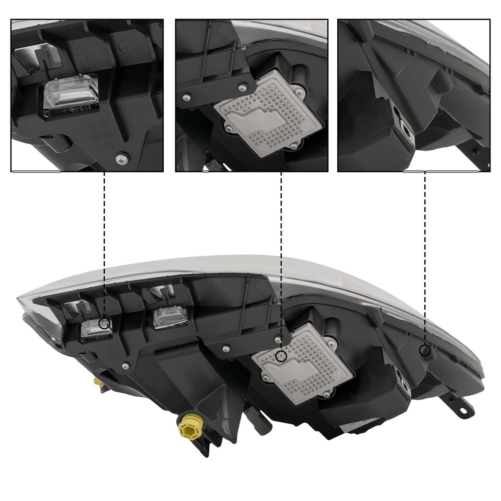 2013-2017 Enclave HID 车头灯左发球杆黑色透明镜头带 LED DRL