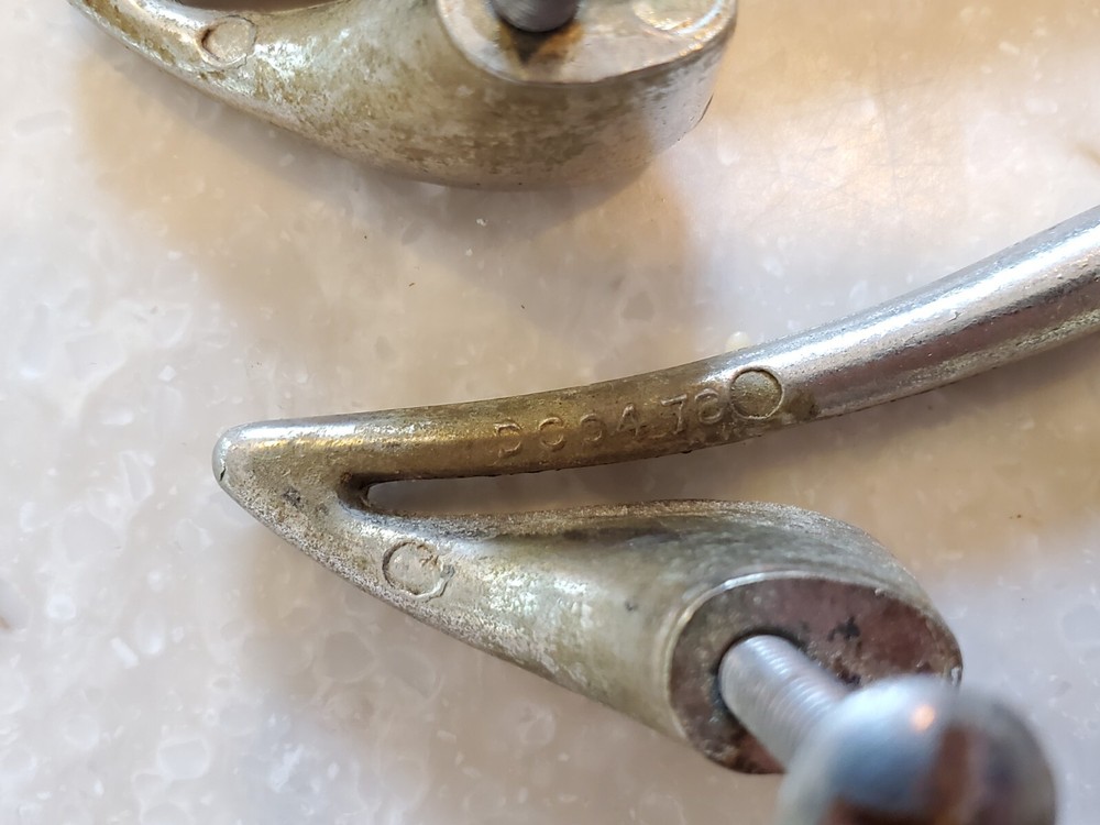 Nickel Mid Century Modern MCM Antique Hardware Drawer Pull Handle 3 3/4”centers