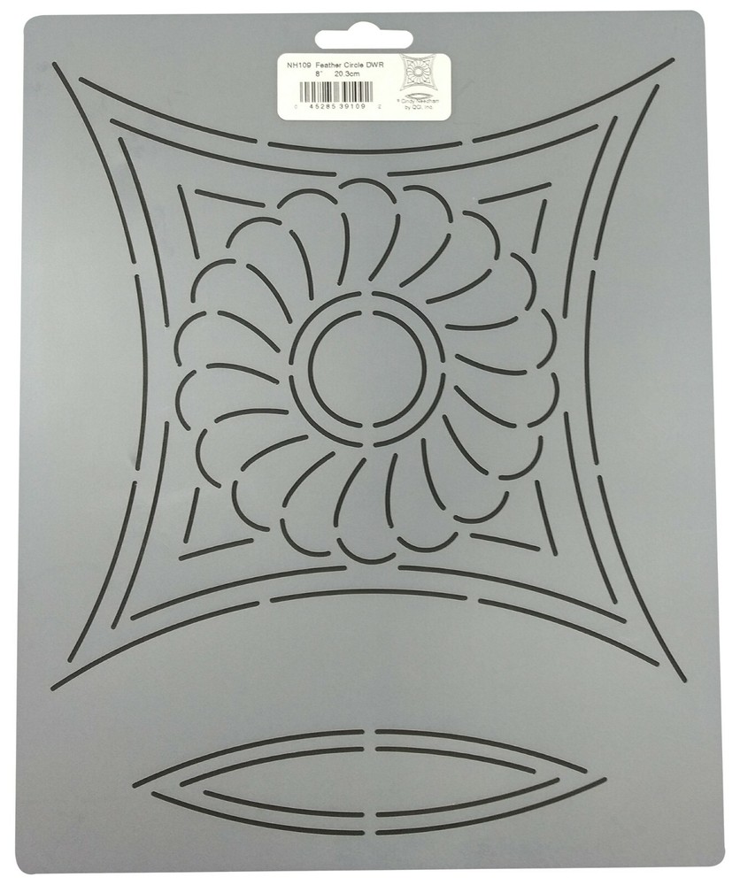 Quilting Stencil Feather Circle Double Wedding Ring Quilt Pattern Block Template