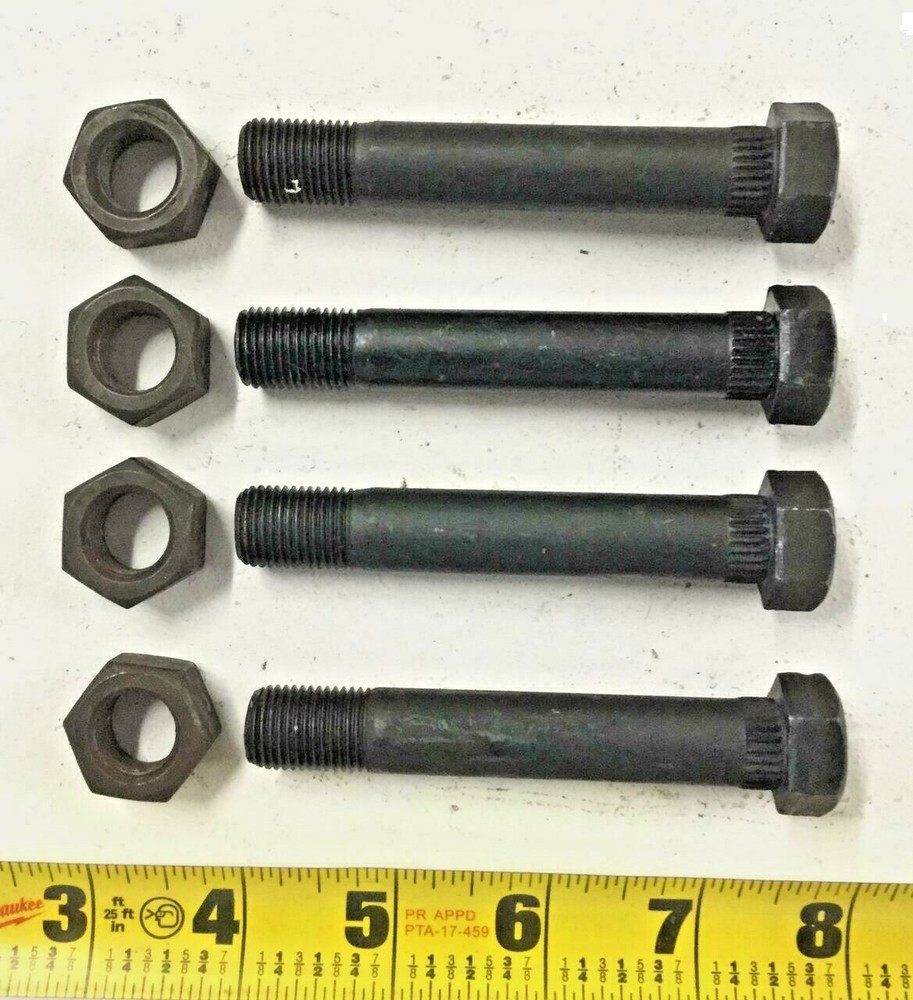 (4) Trailer leaf spring shackle bolts  9/16"-18 x 3-1/2" w/ lock nuts Boat cargo