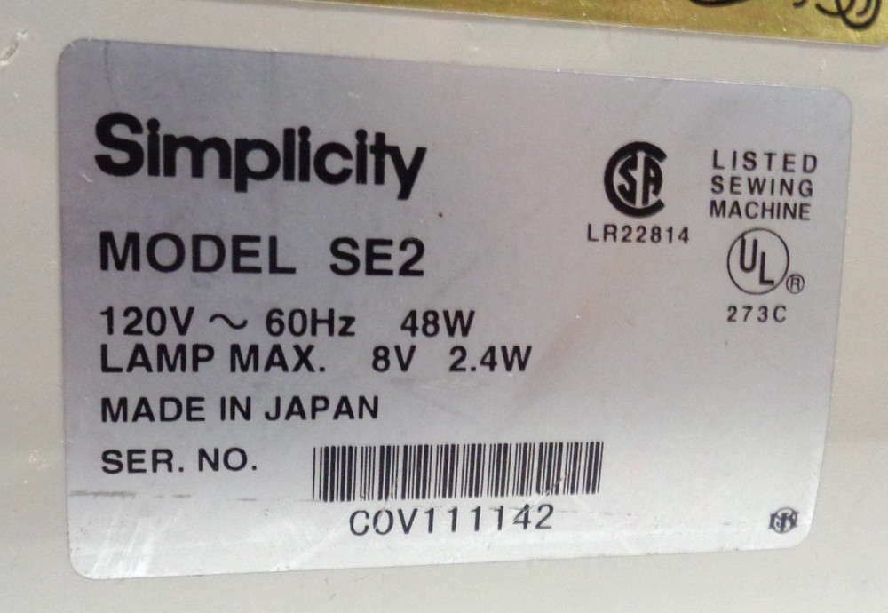 Simplicity Embroidery Only Machine Model SE2 Touch Screen White Works
