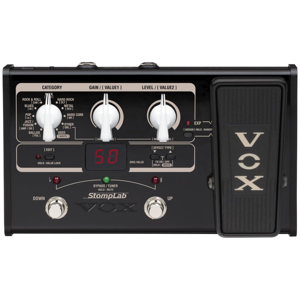 Vox Stomplab2G Guitar Multi-Effects Pedal w/(2) 6" Patch Cables