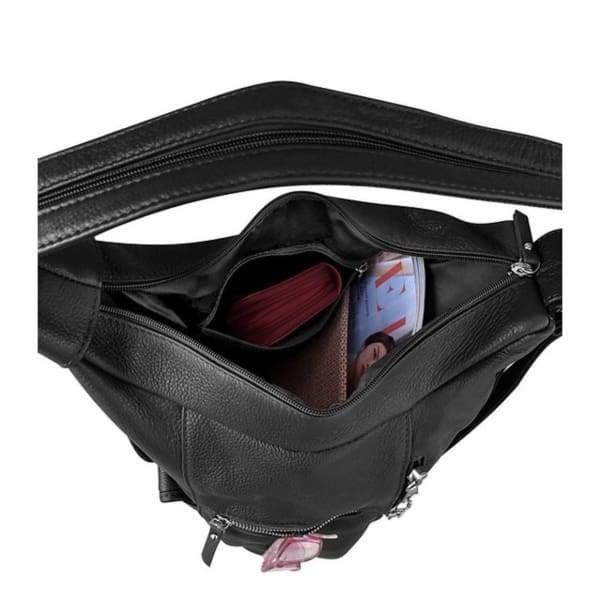 Roma Leathers Snap Buckle Lockable Convertible Backpack