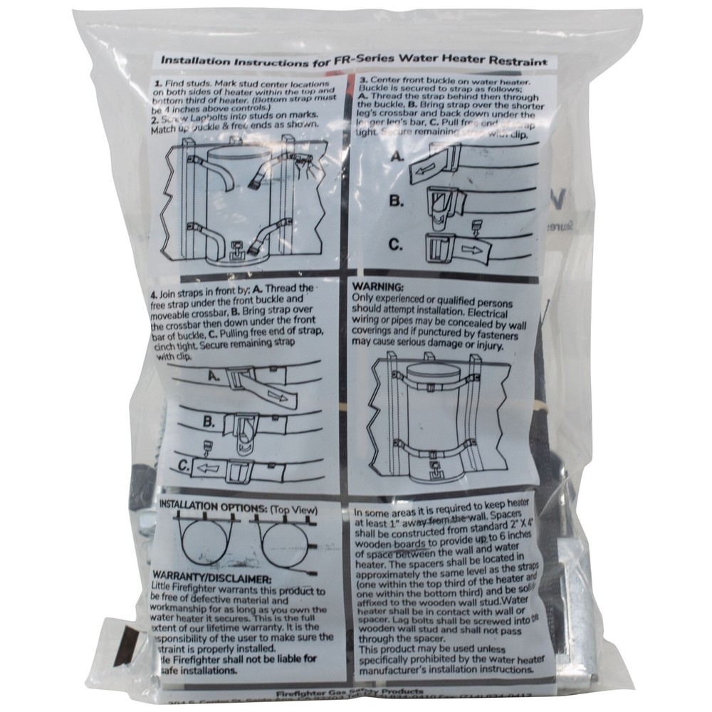 Firefighter FR-80 Soft Belt Style Water Heater Earthquake Strap Up to 80 Gal