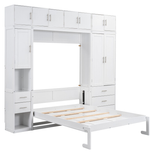 Multi-Functional Murphy Wall Bed with Lockers Wardrobe Video Storage Cabinet Bed