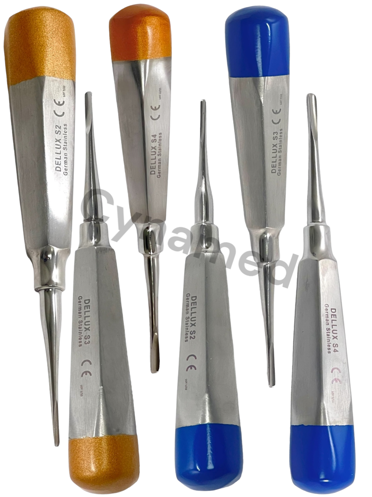 GERMAN DENTAL ELEVATOR EXTRACTING LUXATING APICAL ROOT ELEVATOR SET 6 STR