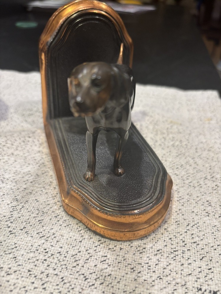 Copper plated Pointer Dog Bookends C. 1940
