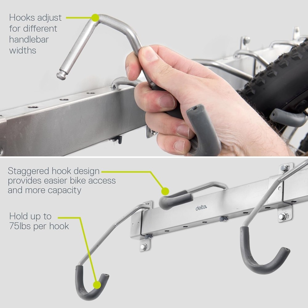 Garage Bike Rack Wall Mount Rail Rack by Delta Cycle
