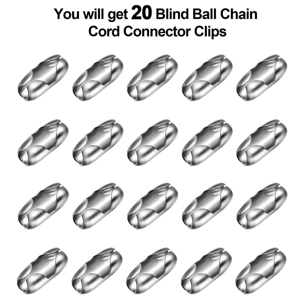 20 Pack Replacement Vertical Roman Roller Blind Chain Cord Connector Clips