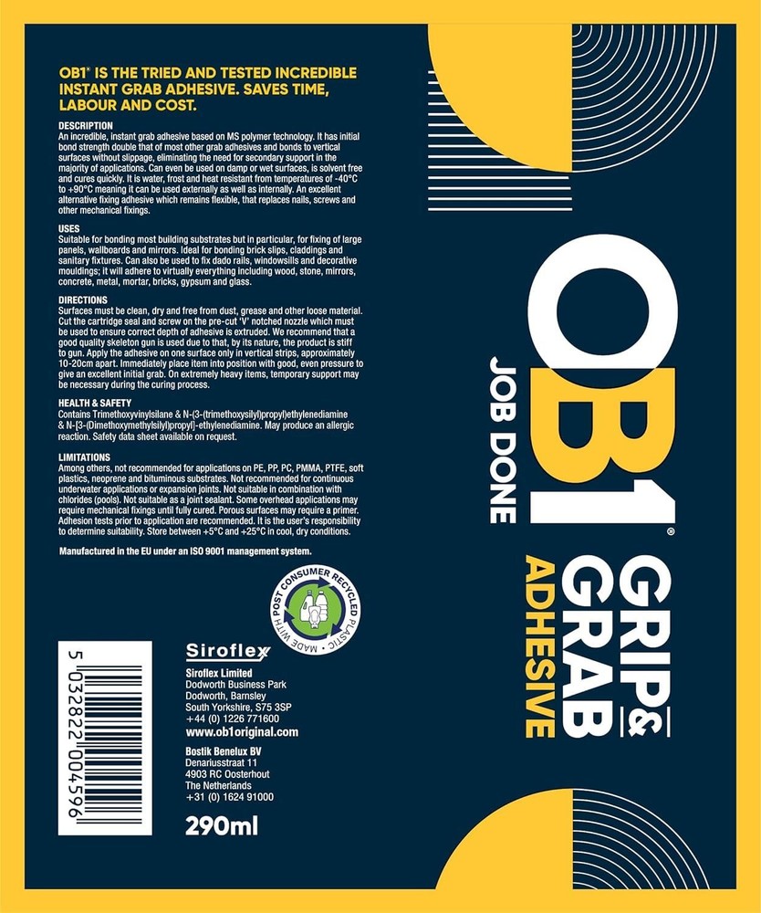 OB1 - Grip & Grab Glue, Solvent Free