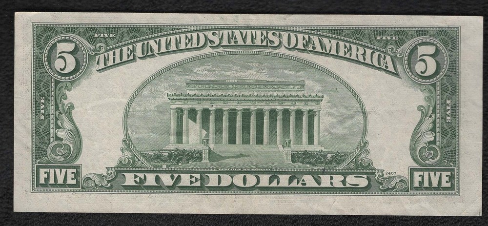 1953-A $5 Small Silver Certificate "XF"