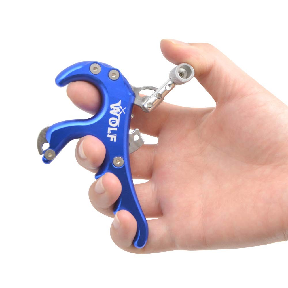 ZSHJGJR Archery Compound Bow Release Aid Thumb Trigger 4 Blue