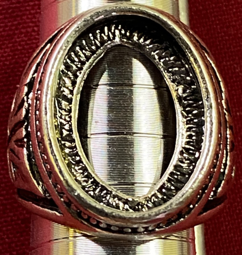 Vintage Silver Toned Oval Ring Blank Setting Base Size 6.5 (See Picture) B22