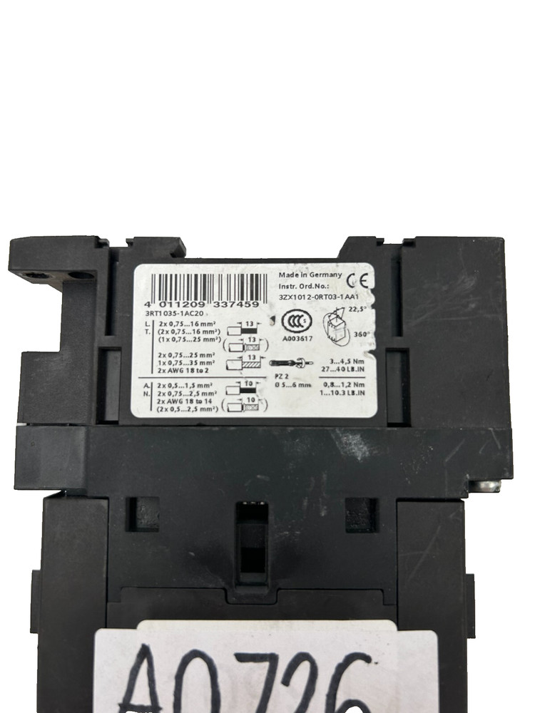 Siemens 3RT10351AC20 Motor Contactor