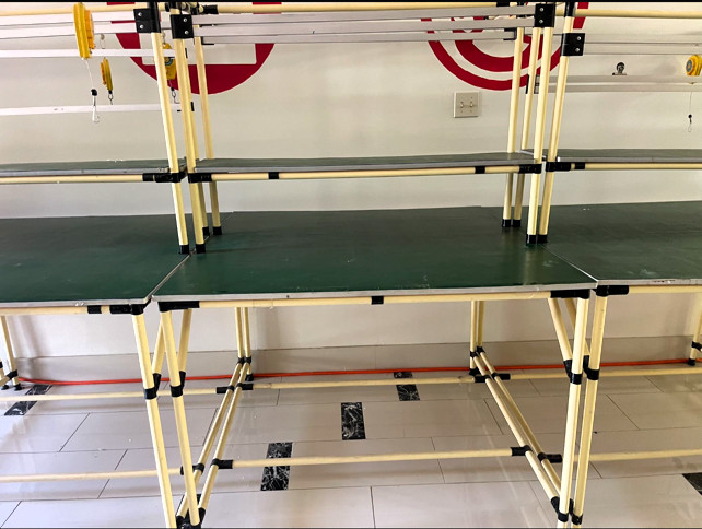 Industrial Workbench Assembly Line Table Modular Pipe & Joint Workstation