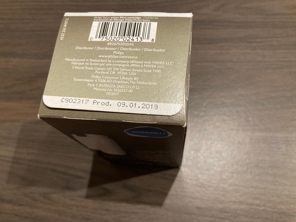 New Philips Saeco MAVEA Intenza+ Water Filter Replacement