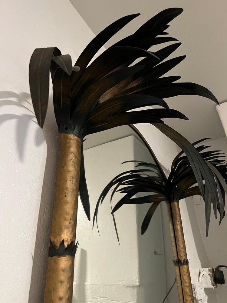 1940s Hollywood Regency palm tree mirror