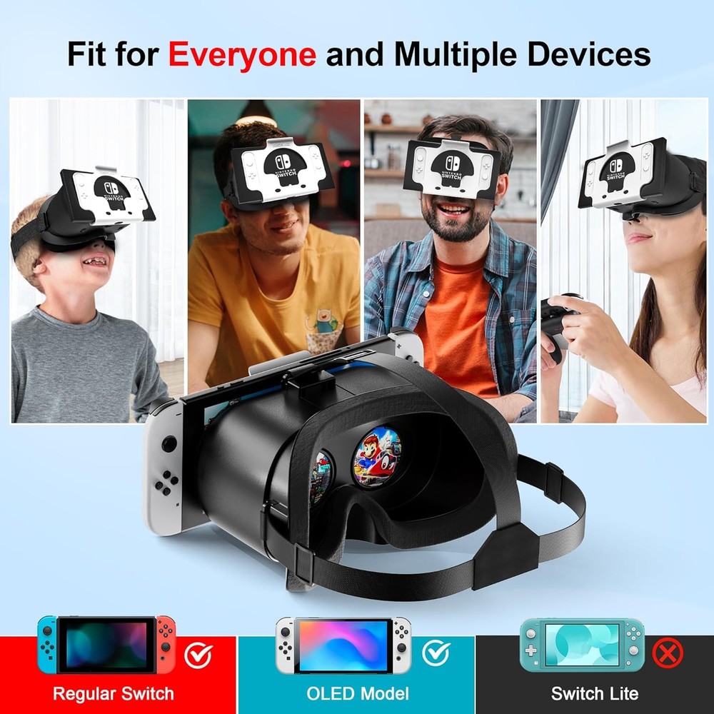 VR Headset for Nintendo Switch & Switch OLED Labo VR Kit 3D Goggles HD Lenses