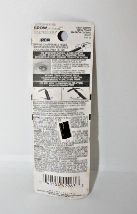 Maybelline Brow Precise Shaping Eyebrow Pencil 260 Deep Brown