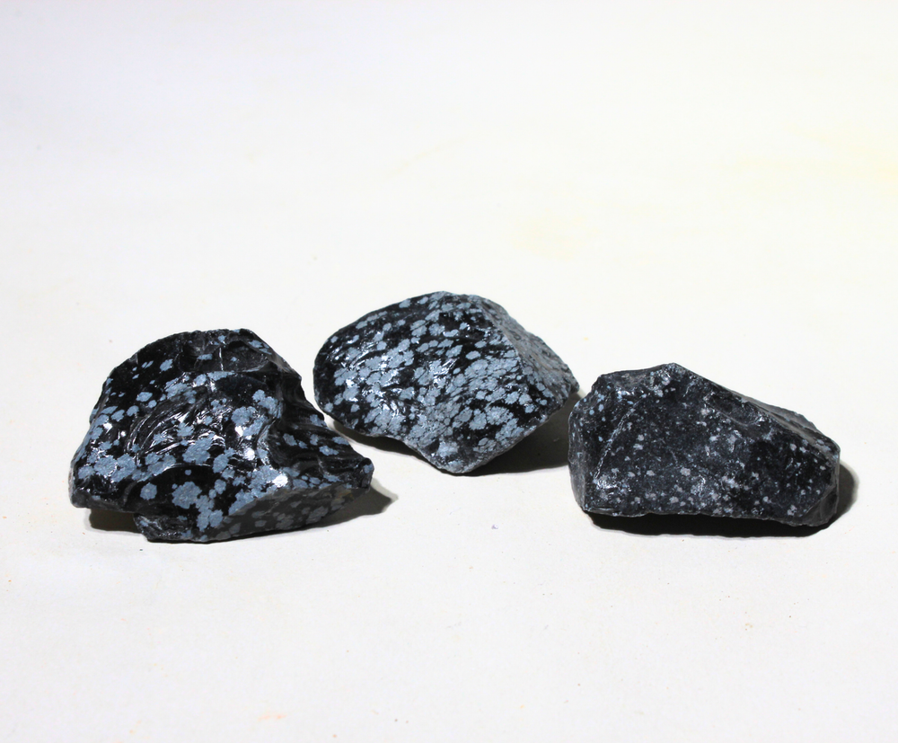 Snowflake Obsidian - Rough Rocks for Tumbling - Bulk Wholesale 1LB options