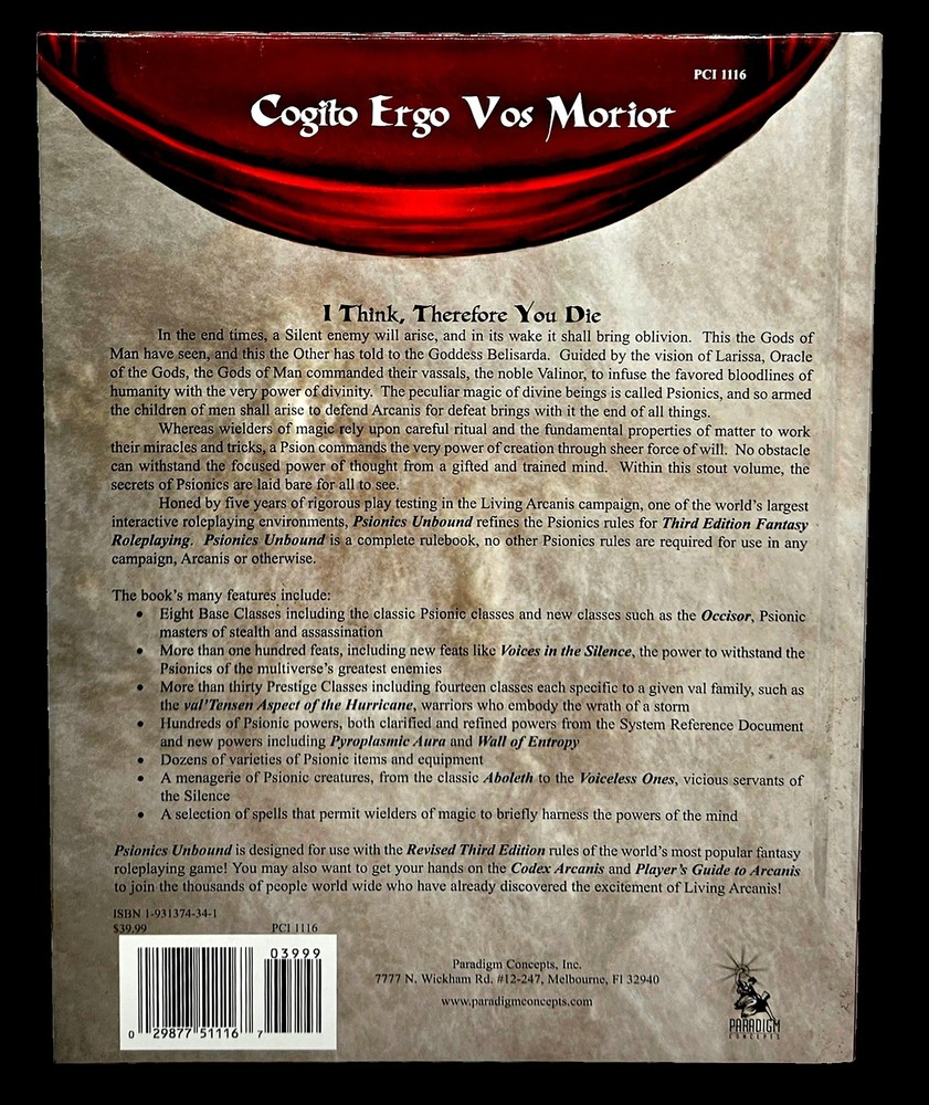 Psionics Unbound (Arcanis; PCI1116)