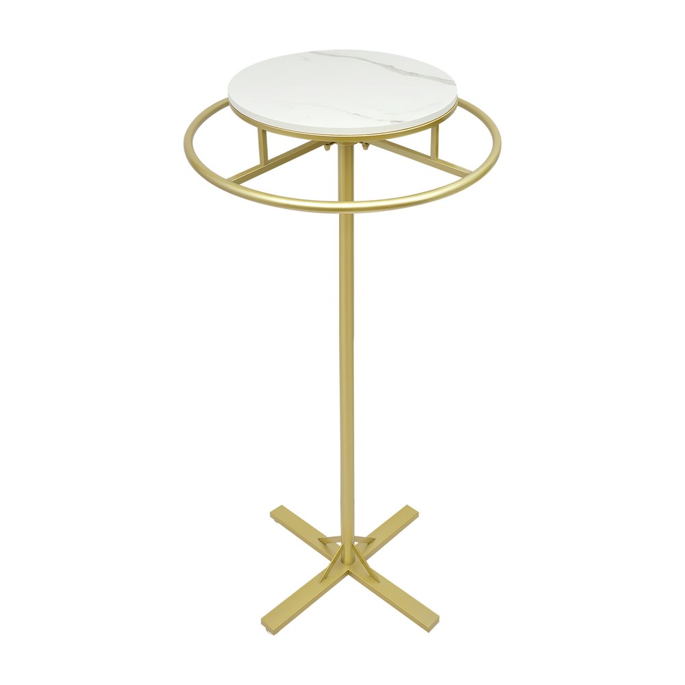Gold Rotatable Round Garment Rack Floor-Standing Display Clothes Shelf Adjust