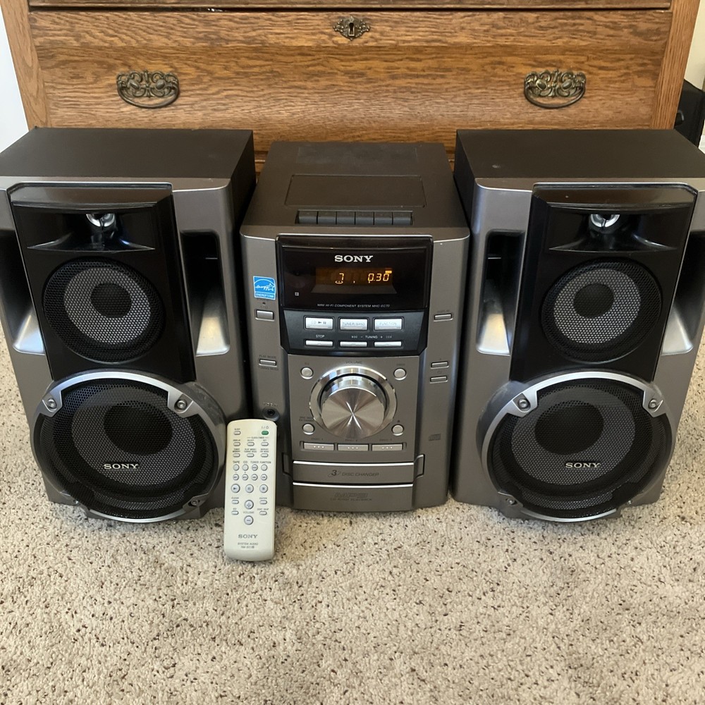 Sony MHC-EC70 Mini HIFI Component Stereo System 3CD Changer w/ Remote - Tested