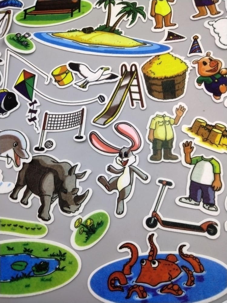 Tibbar's Everyday Felt Adventures background pieces and case Complete
