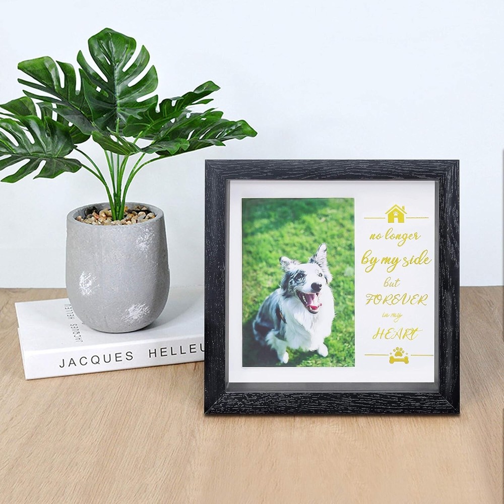 Elegant 9x9 Pet Picture Frame with Collars - Heartfelt Memory Keepsake