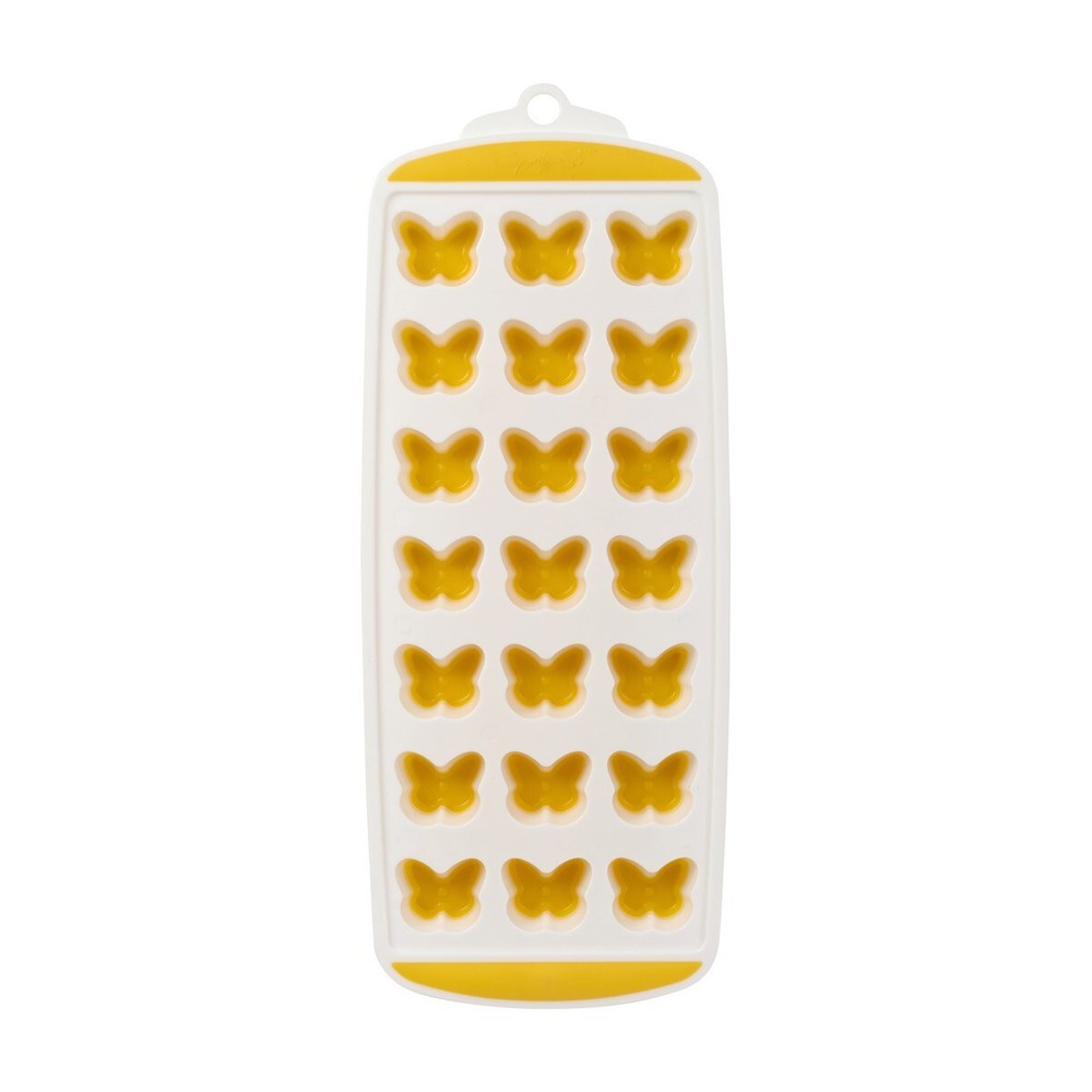 2 DOLLY PARTON BUTTERFLY ICE TRAYS Yellow & Light Blue